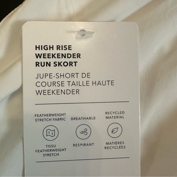 Athleta Weekender High Rise 14" Run Skort Skirt White Size Small NEW - Picture 8 of 9